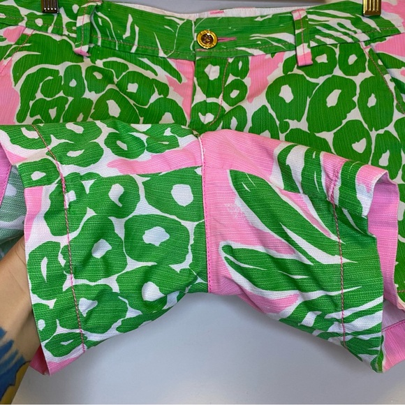 LILLY PULITZER Callahan Pineapple Print Shorts 5” Pink Pout Flamenco Green Sz 6 - Picture 9 of 13
